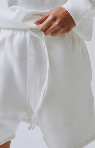 New Arrival Men's Summer Casual Sweat <strong>Shorts</strong> 100% Organic Cotton Long Drawstrings <strong>Jogger</strong> Pants with Embroidered Solid Pattern - Product Image 4