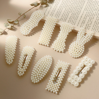 Barrettes à Fleurs Géométriques Faites à la Main pour Femme, Ensembles de Pinces à Cheveux Douces avec Perles, Accessoires Capillaires en Métal Élégant