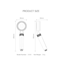 Pommeau de Douche ABS à Haute Pression avec Débit d'Eau Réglable, Filtre KDF pour Éliminer le Chlore et Filtre à Charbon Actif – Accessoire de Salle de Bain