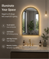 Miroir de salle de bain intelligent LED mural en aluminium au design moderne, commande tactile, pour salon et appartement, livraison directe d'usine