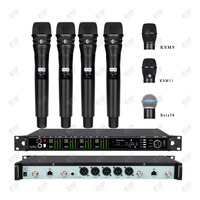 Precio al por mayor: Sistema de micrófono de karaoke UHF de alto rendimiento EIF Modelo AD4Q de 4 canales con auriculares y lavalier, para escenario, 1 año de garantía.