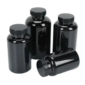 In Stock Wholesale 400ml PET Plastic Hardened Round Medicine Pill Capsule Bottle Pharmaceutical Container Packer