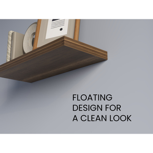 Iva <b>Floating</b> Shelf In Melamine Walnut 2 Pack <b>Wall</b> Mount Storage Display Rack - Product Image 5