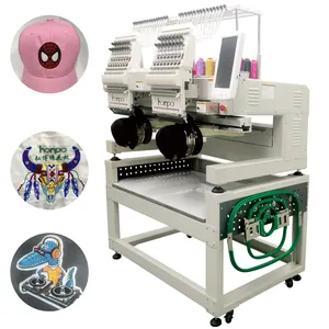 Double Head Embroidery Machine for Sale for Shoes Bags Hat Flat Fabric Cloth Broderie Industrial Used 15 Needles
