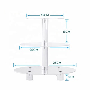 Soportes decorativos para pasteles de boda <span class=keywords><strong>real</strong></span>, encimera personalizada de Metal transparente, estantes de exhibición transparentes de 3/4/5/6/7 niveles - Product Image 2