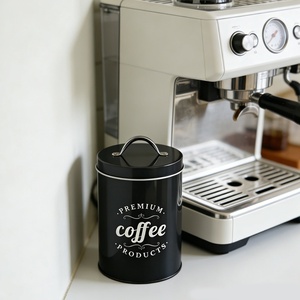 Superior Quality Vintage Style Airtight <strong>Storage</strong> Canisters Black/White Metal <strong>Tins</strong> for <strong>Kitchen</strong> Organization Coffee Tea Sugar - Product Image 4