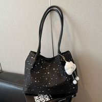 Nouveau sac fourre-tout en toile Star Cute pour femmes, sac à main de créateur grande capacité avec doublure en polyester et fermeture à fermoirs