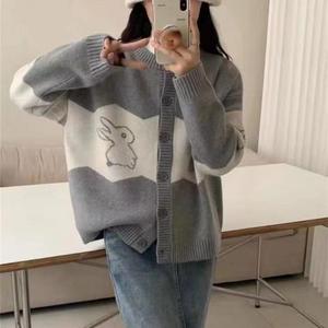 Cardigan da donna alla moda in <span class=keywords><strong>maglia</strong></span> larga e comoda stile Western Rabbit - Product Image 4
