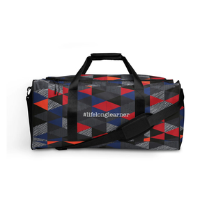 Sac de sport personnalisé à imprimé géométrique multicolore, grande capacité, imperméable, avec poche latérale en filet - Product Image 1