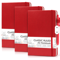Carnet à couverture rigide en cuir A5 avec reliure cousue, pages intérieures vierges pour journal scolaire, promotion