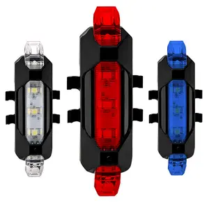 畅销发光二极管USB充电自行车灯防水后尾灯自行车灯安全警告