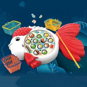 Bandeja de pesca eléctrica con forma de pez dorado <span class=keywords><strong>para</strong></span> niños, Juego de pesca de rotación, <span class=keywords><strong>juguetes</strong></span> interactivos, juego de captura de <span class=keywords><strong>peces</strong></span> con música, 12 Uds. - Product Image 3
