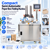 Machine à plier les boîtes en carton semi-automatique compacte, machine de formage de cartons PLC pour l'emballage d'accessoires électroniques et de petites pièces