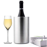 Seau à glace et refroidisseur à vin en acier inoxydable à double paroi de 2 L, design classique, écologique, pour les fêtes, les bars à domicile et les restaurants
