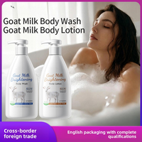 Gel Douche et Lait Corporel au Lait de Chèvre Éclaircissant Hydratant Lissant 500ml Parfum Frais OEM ODM Soin Neutre pour la Peau