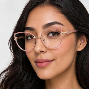 Nuovi Occhiali da Vista con Montatura in Metallo Stile Cat Eye per Donne, Lenti Anti Luce Blu per <span class=keywords><strong>Computer</strong></span>, Design di Lusso alla Moda ODM con Logo Personalizzato - Product Image 1