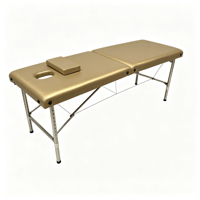 Table de massage portable pliable en acier inoxydable durable à 2 sections pour spa et institut de beauté