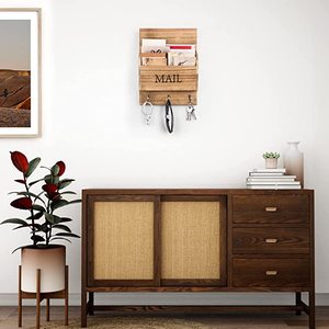 High Quality Wooden Shelves with Wall Key Rack <strong>Exported</strong> Good Quality Storage <strong>Holder</strong> &amp; Rack Factory Price for Wall Use - Product Image 6
