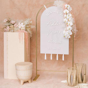 Fondali personalizzati per festa di nozze oro metallo arco bordo di benvenuto Stand per la Reception - Product Image 4