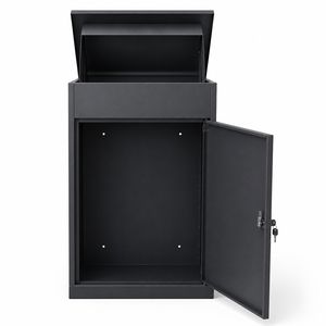 Cassetta Postale Robusta in Ferro Nero Resistente al Vento con Supporto Idraulico per <span class=keywords><strong>Pacchi</strong></span> e Corrispondenza, per Uso Esterno Domestico - Product Image 1