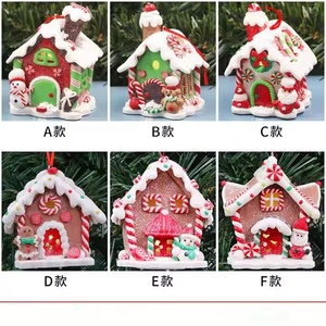 Décoration de Noël Yuwei, petite maison lumineuse, cadeau de Noël, maison de conte de fées en argile douce, ornements d'ambiance - Product Image 4