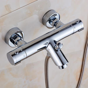 Ensemble de douche thermostatique avec corps de robinet tout en cuivre, vanne encastrée, mitigeur bain-douche à poignée unique avec noyau en céramique 839 - Product Image 1
