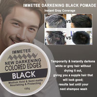 IMMETEE Pomada para el Cabello con Color Negro, Tinte Temporal para el Cabello, Cera Fijadora Fuerte, Gel para Oscurecer las Puntas, 100g