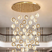 Lustre personnalisé Shanda en acier inoxydable avec cristaux K9, éclairage LED à 3 couleurs, intensité réglable, hauteur ajustable, CRI 95, garantie 2 ans
