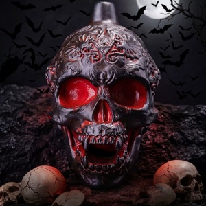 Silbato de Cerámica Tallado con Forma de Calavera, Silbato Mayan Azteca, Decoración de Terror para Halloween, Generador de Ruido, Venta al por Mayor, Dos Opciones de Color - Product Image 4