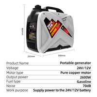 Générateur portable 12V DC 7L pour camping extérieur, démarrage automatique et à distance, avec moteur en cuivre pur, modèle 2026