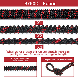 중국 공장 경량 50피트 확장형 정원 호스 릴 10가지 기능과 견고한 황동 피팅 수축식 물 호스 - Product Image 2