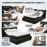 Matelas électrique réglable OEM avec moteur silencieux, contrôle par application à distance, ergonomique en 3 sections pour chambre à coucher et centre de récupération