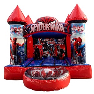 Château gonflable Spiderman <span class=keywords><strong>de</strong></span> qualité commerciale avec toboggan <span class=keywords><strong>et</strong></span> <span class=keywords><strong>mur</strong></span> d'escalade à louer - Product Image 4