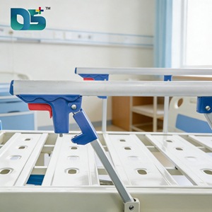 Cama Manual con Manivela Cromada, Barandillas de Aleación Plegables de 5 Secciones, Cabecera de ABS, para Cuidado Médico Hospitalario y Residencias de Ancianos, Económica - Product Image 3