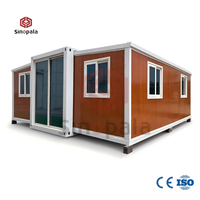 Maison conteneur extensible à panneaux sandwich et structure en acier, certifiée CE/ISO, prête pour l'énergie solaire, pour la vie hors réseau, design moderne et durable
