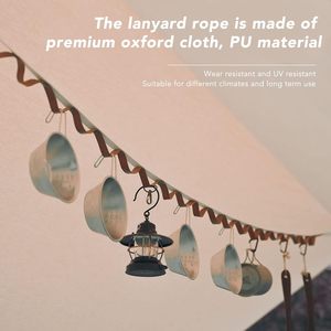 Outdoor Camping Hanging Rope 5cmx15m PU Leather Webbing Portable Clothesline For Tent Gear Storage - Product Image 4