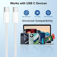 Cordon de charge rapide de type C 240W tressé USB C vers USB C Câble de chargeur de téléphone pour iPhone 16 15 Pro Max Samsung Macbook iPad