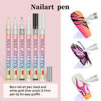 Marqueurs de nail art 12/4 couleurs pour le dessin, la peinture et le traçage DIY, stylo liner pour le graffiti, le pointillage et le dessin