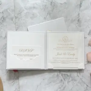 Luxury Wedding Invitations Acrylic Invitation De Mariage And Hardcover Invitation Cards With Custom Monogram