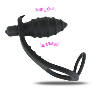 Männliches Prostata-Massage gerät <span class=keywords><strong>Anal</strong></span> Butt Plug Cockring, G-Punkt Sexspielzeug für Männer, vibrierender Penis ring <span class=keywords><strong>Anal</strong></span> Adult <span class=keywords><strong>Toys</strong></span> for Men <span class=keywords><strong>Pleasure</strong></span> - Product Image 3