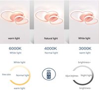 Forme de coeur LED moderne Dimmable lampe lumière minimaliste lustre salon maison chambre mariage décoration Led plafonnier