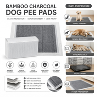 Tapis d'apprentissage jetables en charbon de bambou et PE pour chiens, anti-odeur, écologiques, imperméables et anti-fuites pour animaux de compagnie