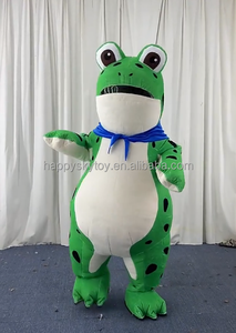 Costume de mascotte grenouille maladroite à vendre, costumes de grenouille verte géante gonflables de 2,2 m, costumes de dessin animé, combinaison gonflable grenouille - Product Image 5