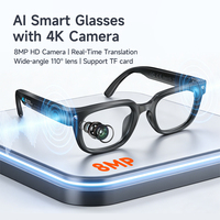 Lunettes Intelligentes IA avec Caméra et Lecteur de Musique IA, Vidéo 1080P, Étanche, Traduction en Temps Réel