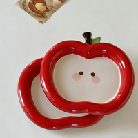 Assiette à pommes célèbre sur Internet |   Plateau de rangement pour bijoux en céramique, design élégant et de haute qualité, plateau pour bougies d'aromathérapie, assiette à dessert de luxe
