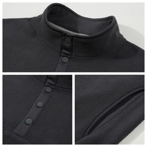 Sweat-shirt polaire personnalisé pour homme, col polo, épais, chaud, demi-zip, durable, vente en gros - Product Image 2