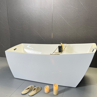 Baignoire autoportante Twowinco au design moderne et élégant, en acrylique blanc, pour une maison minimaliste