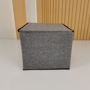 Lot de 4 boîtes de rangement pour vêtements en tissu de lin, design moderne multifonctionnel, imprimé, lavable, léger, capacité de charge de 10 kg - Product Image 4