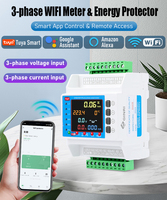 Compteur d'énergie intelligent WIFI triphasé Tuya 100A 500A 1000A avec protection bidirectionnelle de tension et relais pour Smart Life