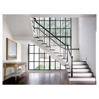 Porte d'entrée en acier forgé sur mesure pour maison de luxe, villa, usine, avec double porte et fenêtre en fer forgé français
